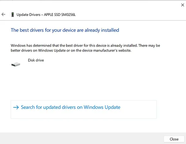 The best drivers for your device are already installed