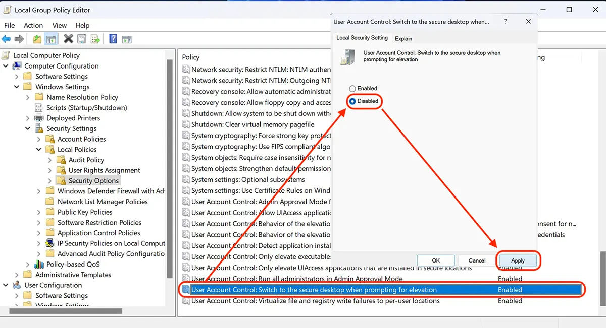 Cum faci screenshot la notificarile UAC на Windows 11