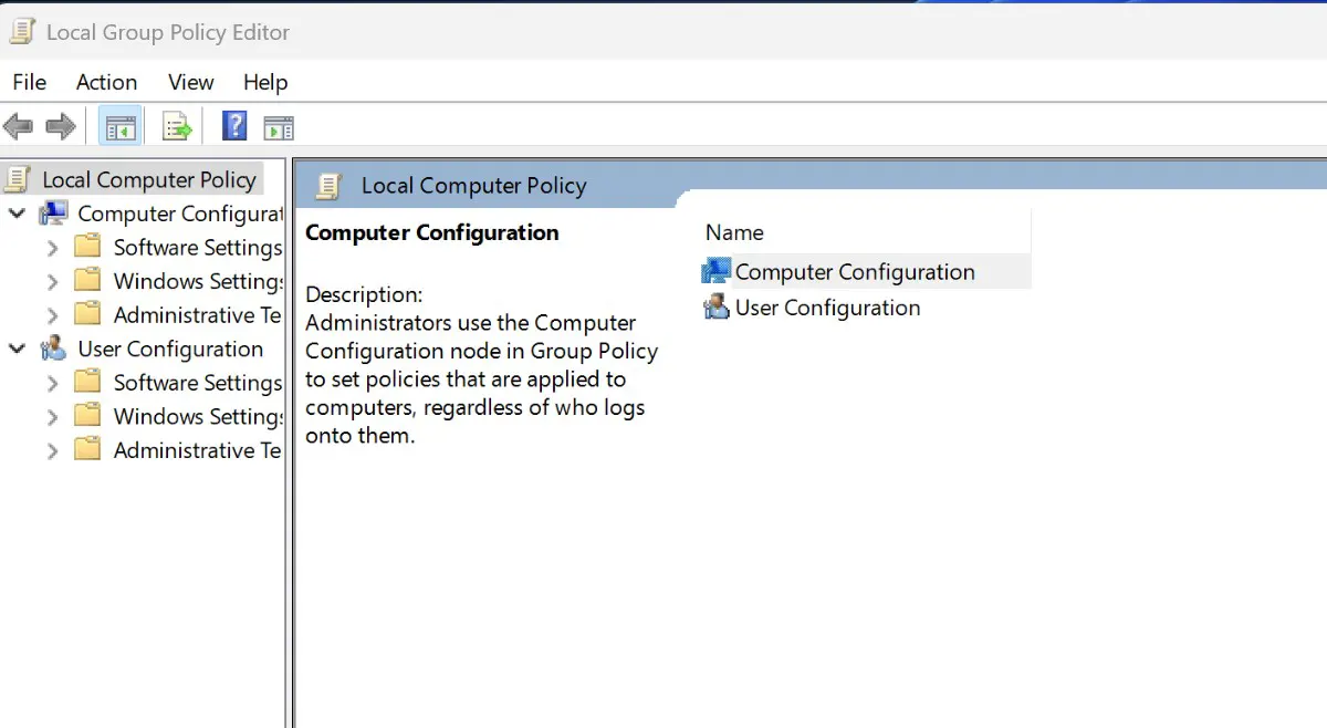 Místní Group Policy Editor