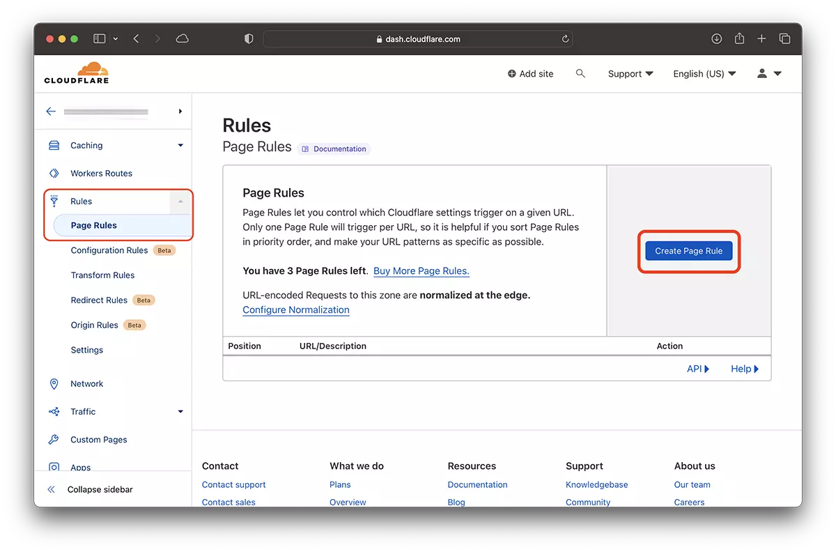 Opprett sideregelviderekobling i Cloudflare