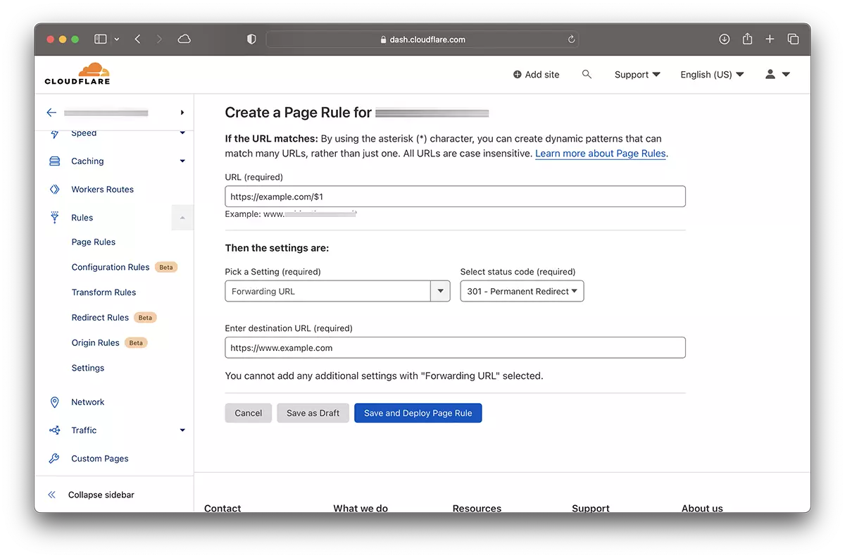 如何使用 Cloudflare 將非 WWW URL 重定向到 WWW