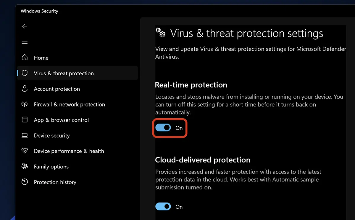 Come disabilitare antivirus e firewall in Windows 11