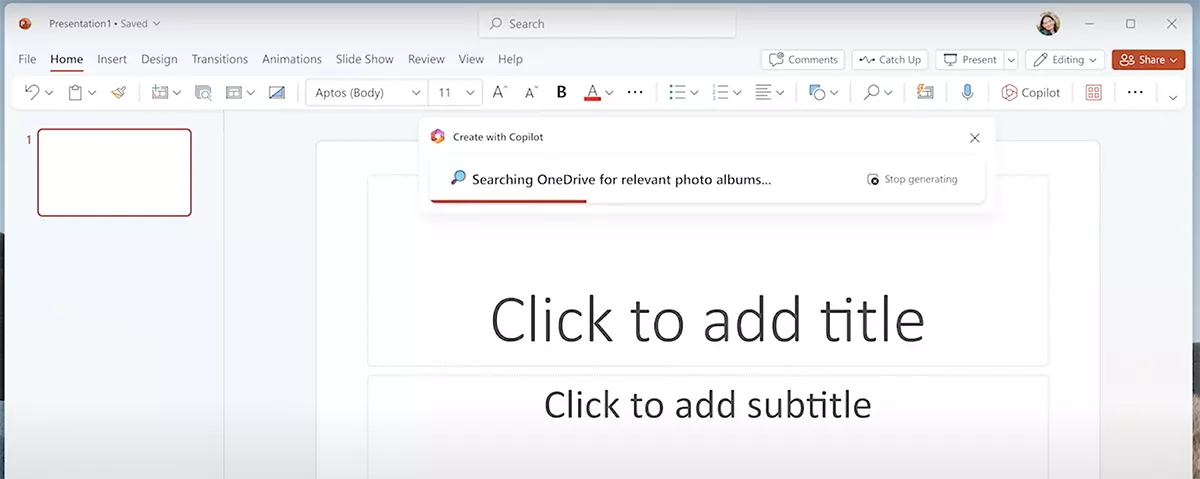 Create PowerPoint with Copilot