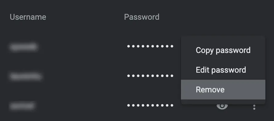 Manage Saved Password in Chrome