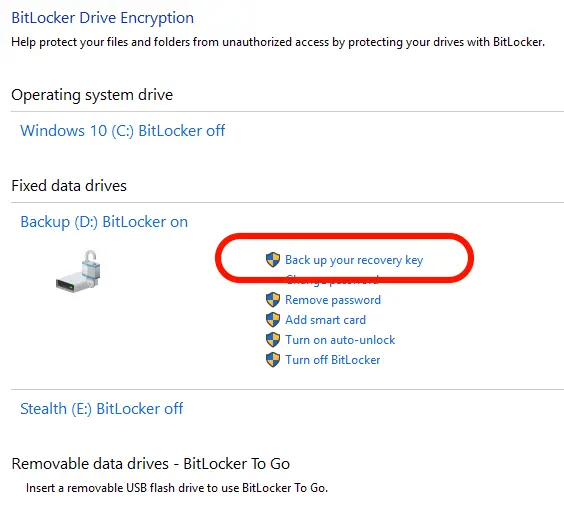 ميزة BitLocker Windows تجاوزword