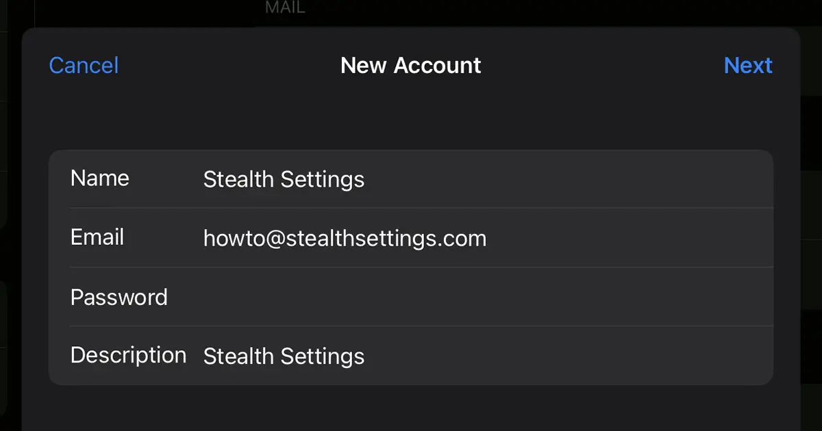 Add new email account