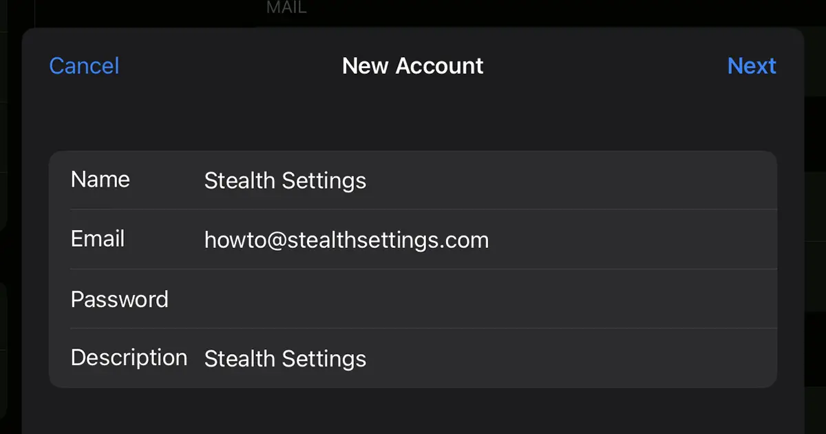 Add tài khoản email mới