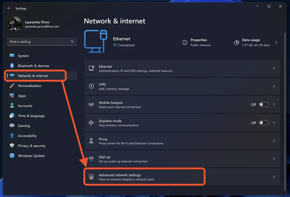 Como desativar o adaptador de rede Ethernet ou Wi-Fi em Windows 11