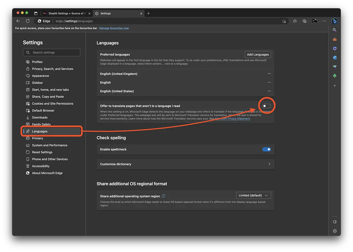 Cum dezactivezi opțiunea de traducere a paginilor web în Microsoft Edge?