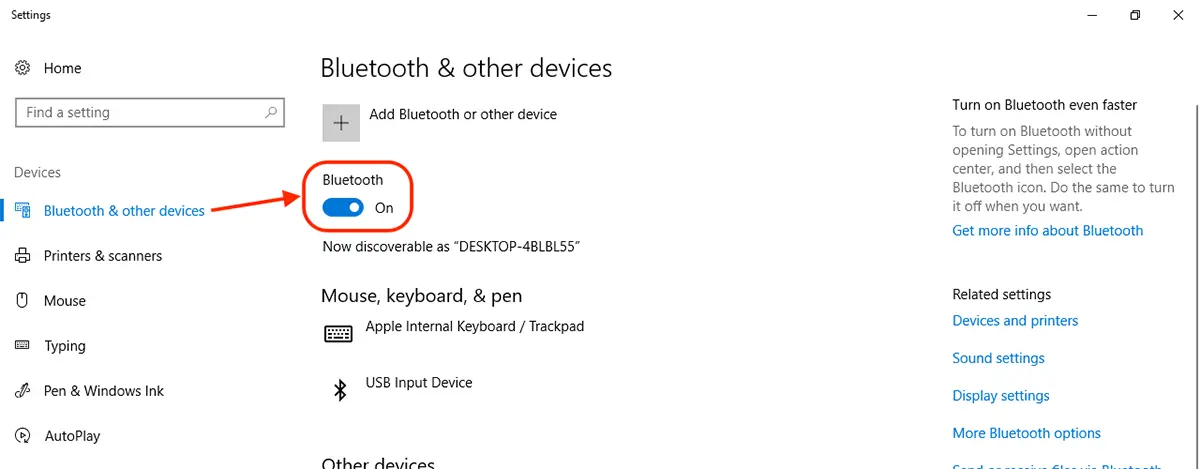Bluetooth Magic Mouse engedélyezése Windows
