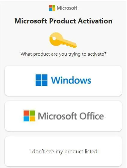 Ativação do Produto Microsoft
