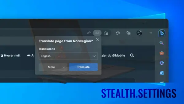 Translate Pages in Edge