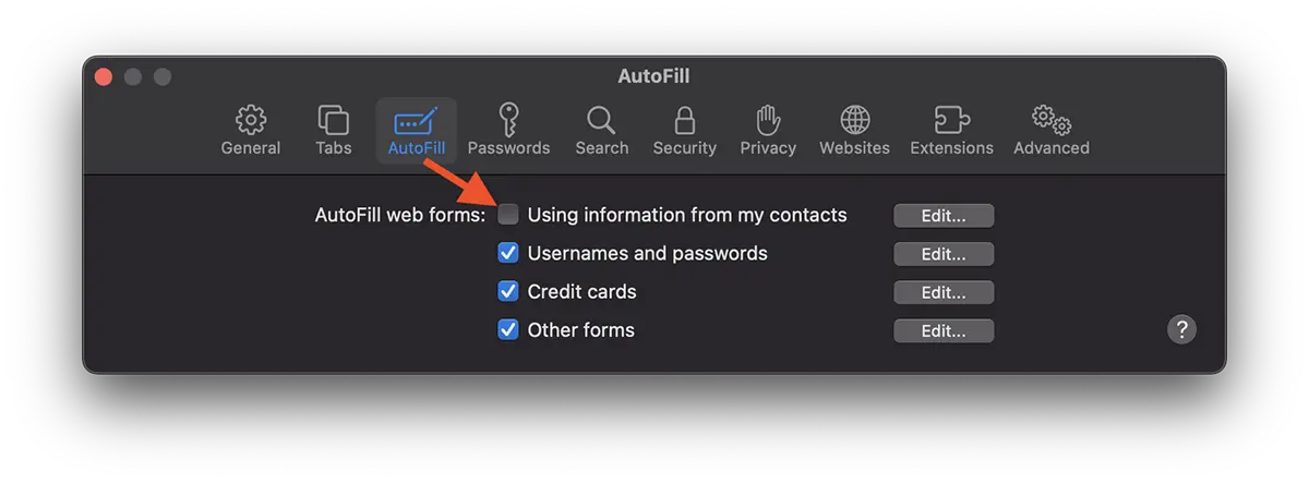 Како онемогућити Safari АутоФилл Цонтацтс