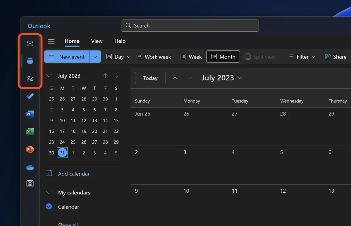 Outlook Маил Цалендар Људи у Windows 11