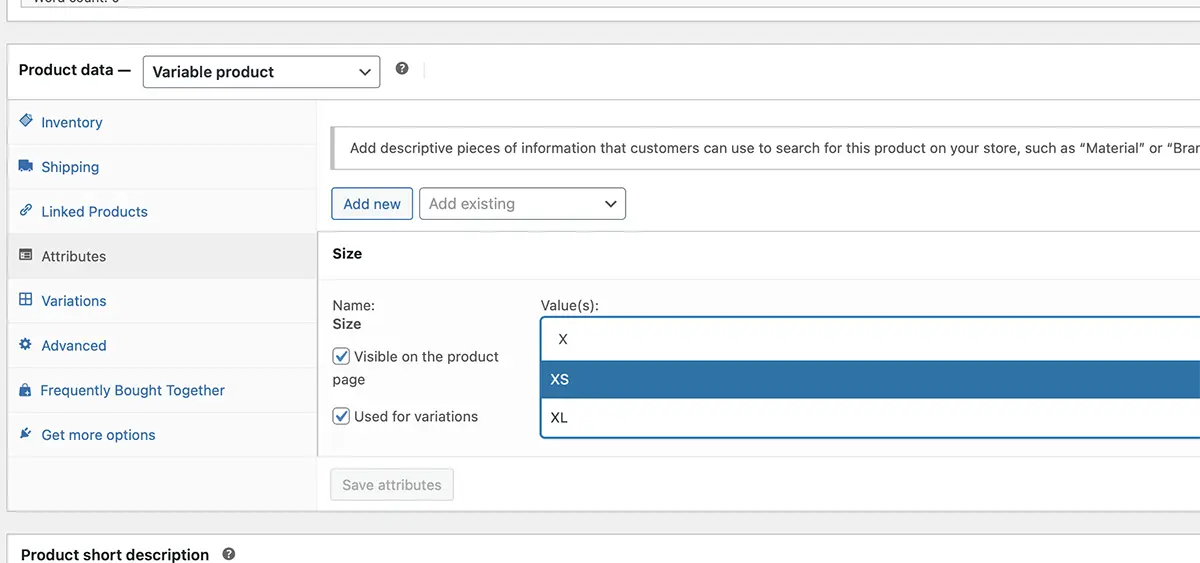 Add Az attribútum feltételei itt WooCommerce