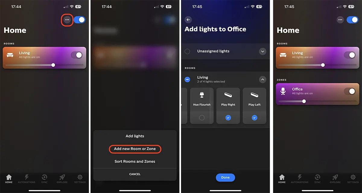 Add Zone to Philips Hue