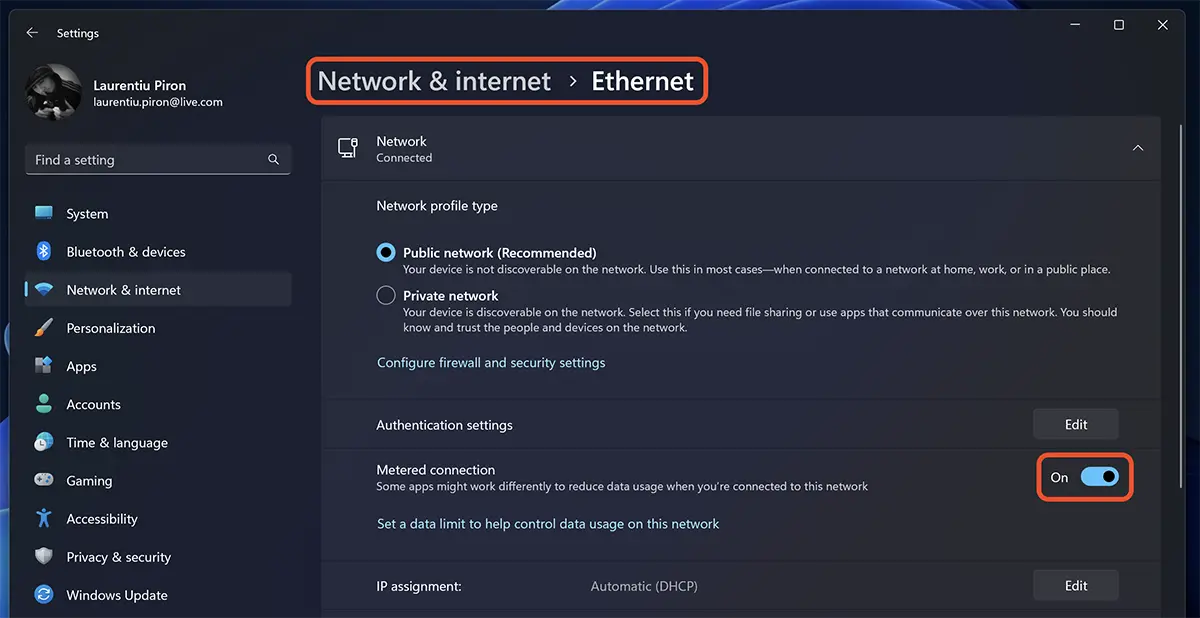 Aktifkan Metered Connection di Windows 11