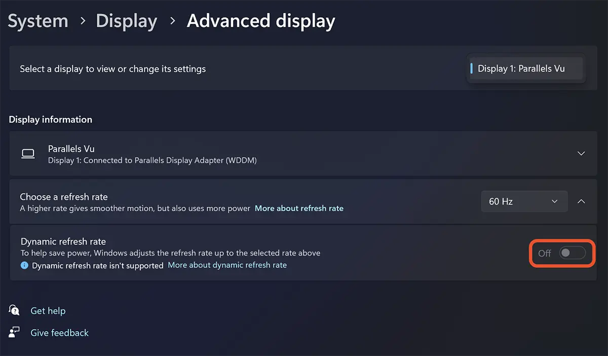 Динамичка брзина освежавања (ДРР) ин Windows 11