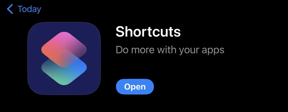 Shortcuts in Apple App Store