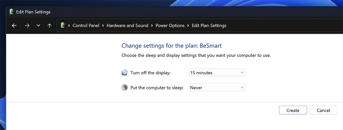 How to change the power plan for a Windows laptop