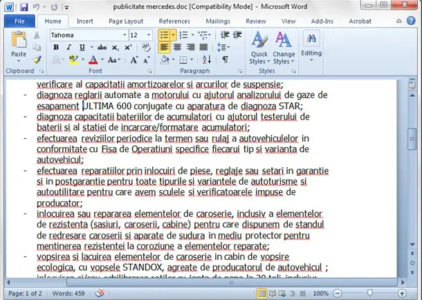 Rdeči podčrtaj v Microsoftu Word 2010