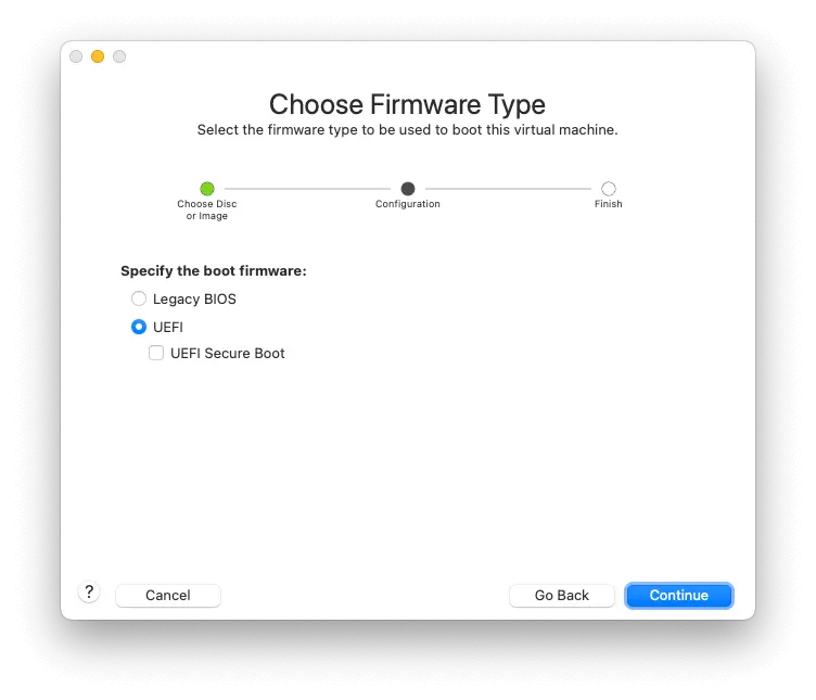 Choose Firmware Type
