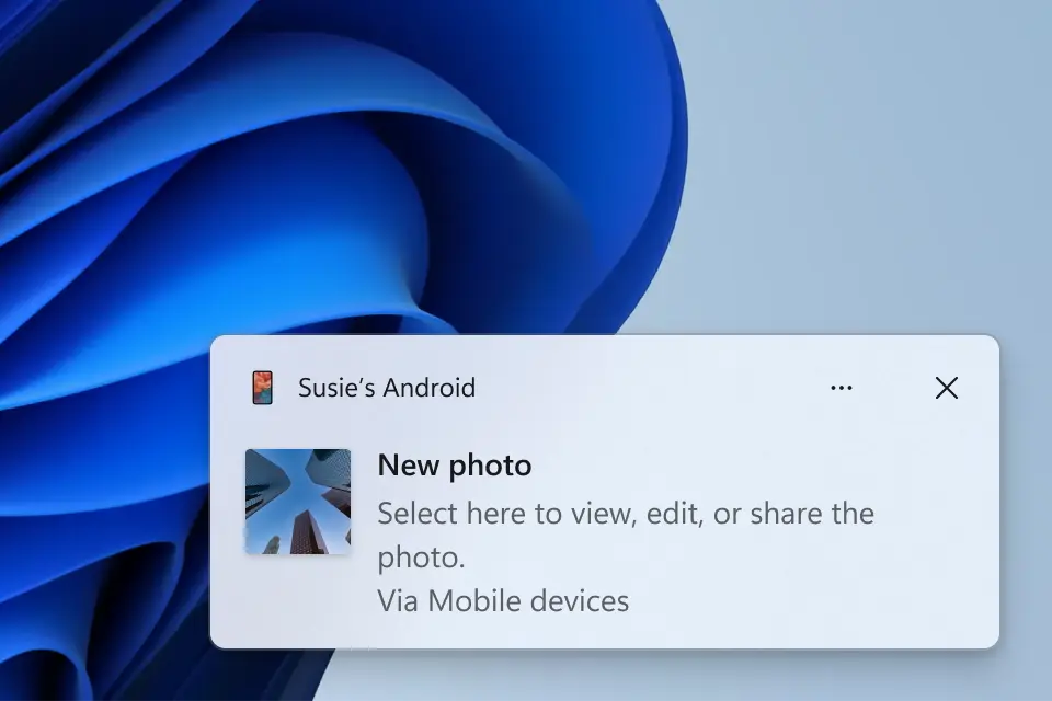 Acces instant la noile fotografii de on smartphone on Windows 11