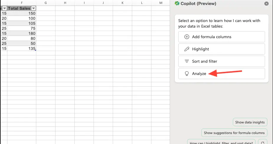 Analysoi Excel-tietoja