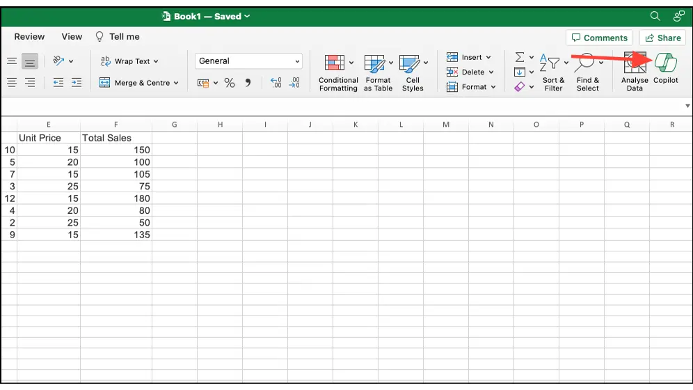Ako môžete používať Copilot v Exceli pre tabuľky