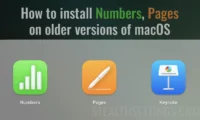 kuidas install Numbrid, leheküljed vanemates versioonides macOS