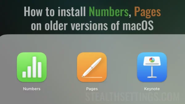 kako install Številke, Strani na starejših različicah macOS
