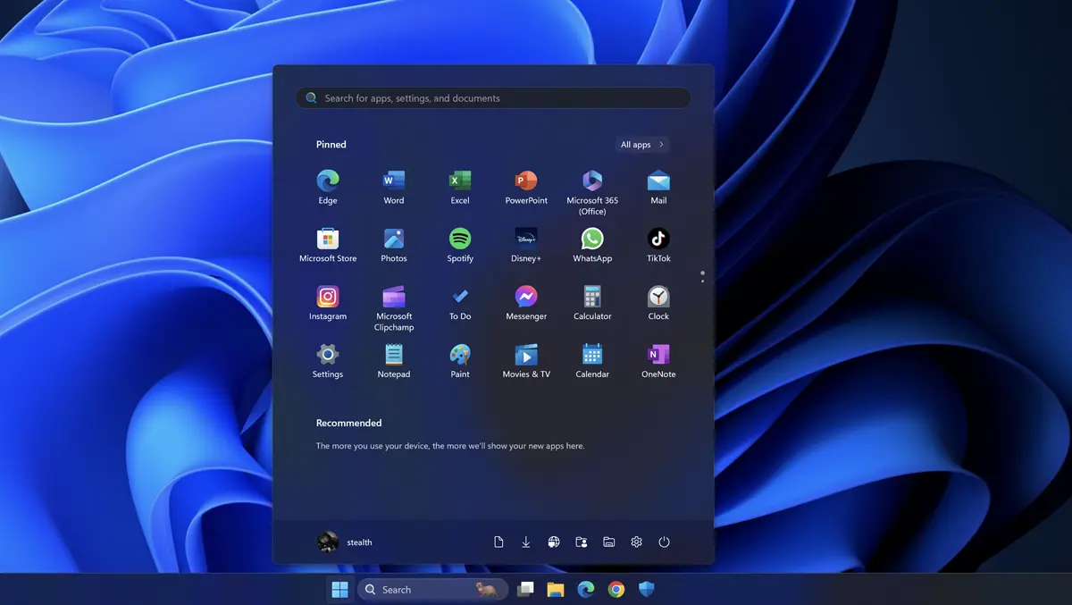 Start Menu in Windows 11