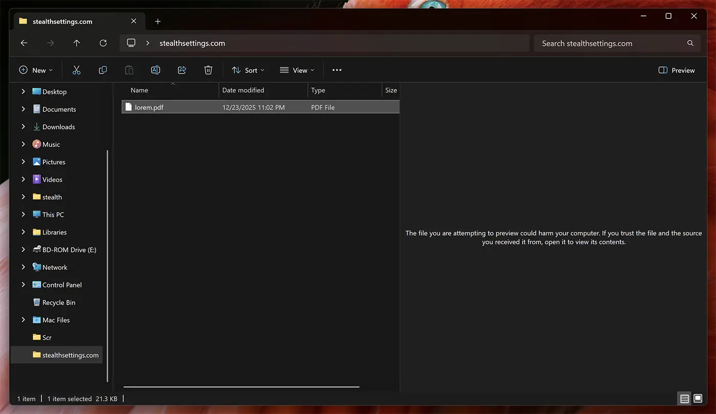 Náhled uzamčeného souboru