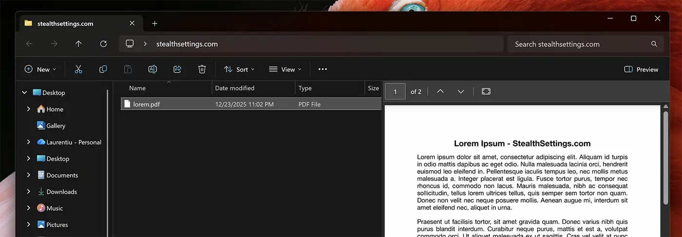 Odblokujte soubor náhledu ve Windows 11
